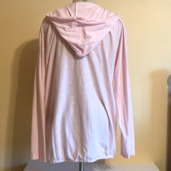 Ruff Hewn long sleeve pastel cotton lightweight top/ with hood, size 1x - Picture 4 of 8